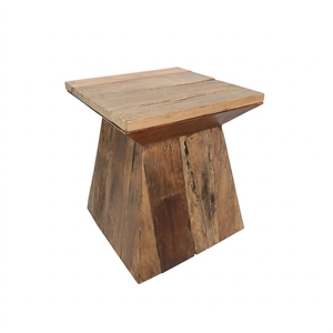 Tabouret et pouf décoratifs en bois recyclé pour chambre à coucher, salon, hôtel, appartement, villa, patio, meubles élégants et écologiques - Product Image 1