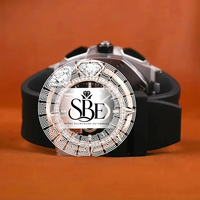 Montre de luxe carrée pour homme, sertie de diamants Moissanite, en acier inoxydable, avec fermoir papillon, étanche, design unique