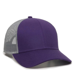 Casquette Trucker 6 Panneaux Gris Violet en Maille Réglable avec Fermeture Snapback – Casquette de Baseball Classique Décontractée – Personnalisable avec Logo – Vente Flash - Product Image 2