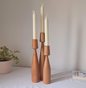 Wooden candle holder Home table decoration <b>Set</b> of 3 candle holder rustic wedding gift tealight pillar candle holder - Product Image 1