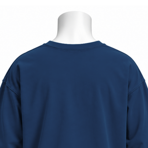 <b>Navy</b> Blue Reversed LS Tee Oversized <b>Long</b> <b>Sleeve</b> Cotton <b>T</b> <b>Shirt</b> Washed Finish Drop Shoulder Casual Streetwear Loose Fit Daily Top - Product Image 4