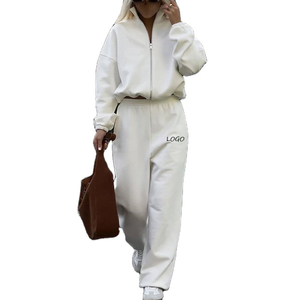 ชุดวอร์มลำลองผ้าฝ้ายฟลีซสำหรับผู้หญิง ปี 2026 ชุดเซ็ต 2 ชิ้น เสื้อฮู้ดซิป กางเกงจ็อกเกอร์ คุณภาพสูง ชุดกีฬาสั่งทำได้ ขายส่ง - Product Image 1