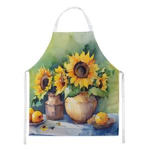 Delantal de acuarela de girasoles Multicolor grande, servidor de cocina Unisex para cocinar, manualidades para hornear, jardinería para adultos, hombres y mujeres - Product Image 1