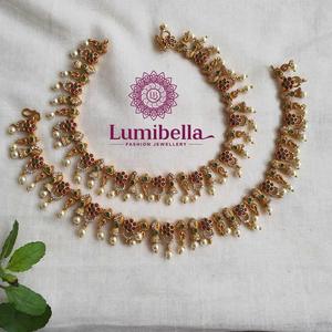 Gold Plated Zircon Anklets for Wedding and Beach Waterproof Copper Stainless Steel Foot Jewelry - Product Image 1