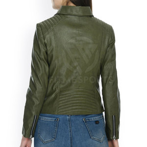 Wholesale Cheap Price Women Cow <b>Skin</b> Leather Jackets Knitted Eco-Friendly Winter <b>New</b> Arrival Customized Genuine Leather Jacket - Product Image 3