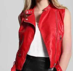 Chaleco de Cuero Elegante para Mujer, Chaleco de Motociclista a la Moda, Duradero, Cómodo, Suave, de Primera Calidad, para Uso Diario - Product Image 3