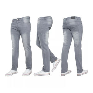 Pantalon en denim brut de haute qualité, coupe droite, confectionné en tissu de coton durable, effet délavé élégant et coutures renforcées. - Product Image 6