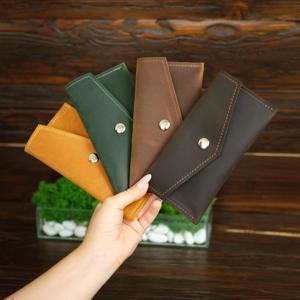 Portefeuille à monnaie portable en cuir véritable, robuste, avec logo personnalisé, classeur de budget de luxe, poche LCE-0054 - Product Image 4