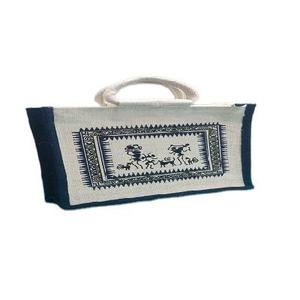 Bolsa de Compras Reutilizable de Yute con Cierre de Cremallera, Asas Suaves, Bolsa Ecológica Impresa para Mujer, Uso Diario, Bolsa de Promoción para Llevar Compras - Product Image 2