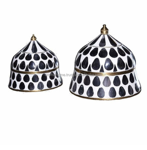 Boîte Suri à bijoux, artisanat décoratif de maison, incrustation d'os, couleur noire, pour vente, emballage cadeau fait à la main indien, vente en gros - Product Image 1