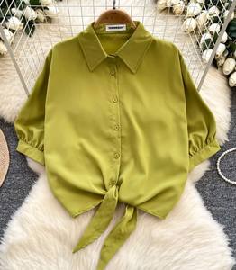 Camisas y Blusas de Mujer para Primavera, Verano y Otoño, Manga Larga, Cuello Camisero, Cierre de Botones, Estilo Vintage, Ecológicas, de Secado Rápido - Product Image 3