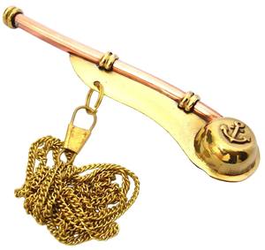 Handcrafted Solid Brass Boatswain Whistle Chain Nautical <b>Navy</b> Signal Pipe Customized Keychain <b>Accessory</b> - Product Image 4