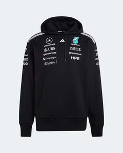 Sudadera con Capucha Negra para Mujer Petronas Crowdstrike, Forrada, de Manga Larga, Tejida en Poliéster, con Patrón de Letras y Logotipo Frontal, para Otoño - Product Image 1