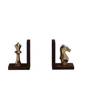 Juego de 2 sujetalibros ornamentados para el hogar, soportes decorativos para libros de hierro y aluminio, decoración vintage para estanterías de oficina en casa, acabado en bronce antiguo - Product Image 5