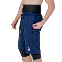 Servicio OEM de Logotipo Personalizado, Pantalones Cortos Awrah de Cintura Media, 100% Poliéster Ecológico, Color Blanco Sólido, Ropa de Playa Musulmana para Hombre, 2 Capas Transpirables