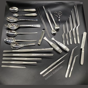 GRANDE VENTE Ensemble d'outils de présentation professionnels en acier inoxydable pour chefs |   Kit de pinces, cuillères, spatules et ciseaux de cuisine |   Ustensiles de cuisine - Product Image 2