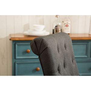 Set di 2 Sedie da Pranzo Parsons in Legno Massello Trapuntato, Colore Antracite, di Habit - Product Image 6