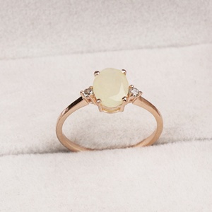 Women's Classic Ethnic Natural Faceted <b>Opal</b> Cubic Zircon Gemstone Prong Set Oval IGI Certified 925 Sterling Silver Rose <b>Gold</b> - Product Image 5