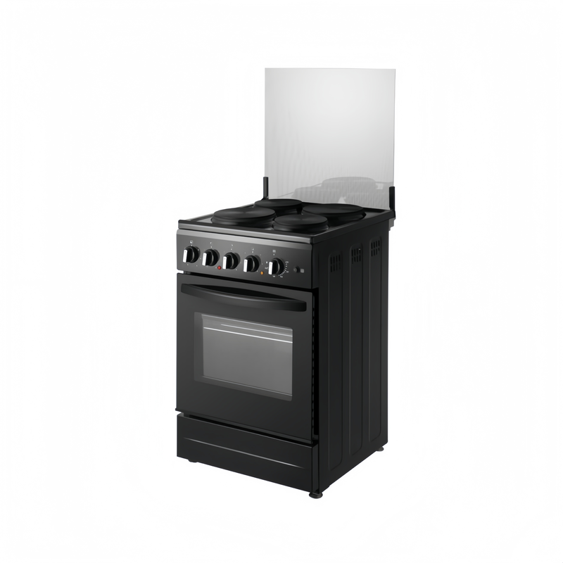 Black Freestanding 4 burner Electric Cooker