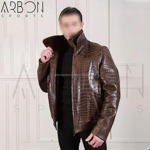 แจ็กเก็ตหนังเนื้อแฟชั่นสำหรับฤดูหนาวสีน้ำตาล - Product Image 3