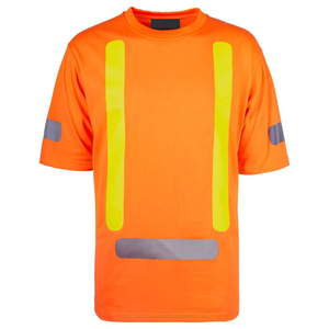 Hi Vis Working Wear Safety T Shirts Men Reflective Stripes Hi Vis Day And Night Construction Safety T Shirts for Worker - Product Image 1