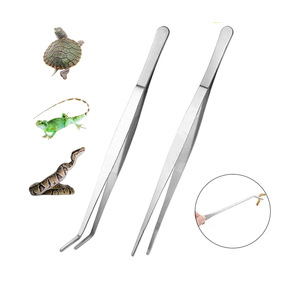 Pinzas Largas Rectas y Curvas de Acero Inoxidable de 10.6 Pulgadas, Pinzas para Alimentar Reptiles con Punta de Goma, Reutilizables para Acuarios y Manualidades - Product Image 3