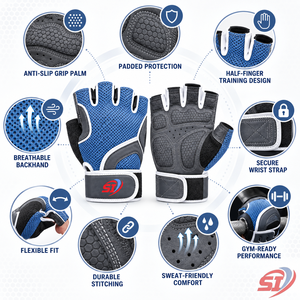 Custom Unisex Secure <b>Fingerless</b> Wrist Weightlifting <b>Gloves</b> Touchscreen Compatible Quick Drying Adjustable Wrist Strap <b>Gloves</b> - Product Image 4