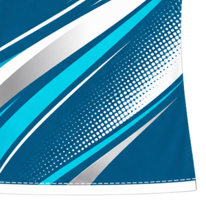 Maillot de compression athlétique à manches courtes, col ras du cou, motif vague, pour entraînement de performance, couleur Teal White - Product Image 6