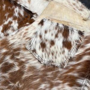 Pantalones Cortos de Cuero Auténtico de Pelo de Vaca Premium, Estilo Cargo con Pelo de Vaca, Pantalones de Piel de Animal con Manchas Marrones, Resistentes - Product Image 6