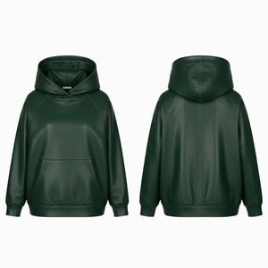 Sudadera con Capucha de Cuero para Hombre, Hecha en Sialkot, Colores y Tallas Personalizadas, Impermeable, Transpirable, Sudadera de Cuero Grueso para Hombre - Product Image 1