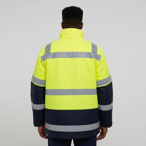 เสื้อแจ็คเก็ตสะท้อนแสง OEM รับทำโลโก้ตามสั่ง ขายส่งเสื้อผ้าเพื่อความปลอดภัยแบบมองเห็นได้ชัดเจน ผู้ผลิตจัดจำหน่าย - Product Image 4