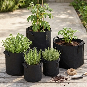 Garden Aeration Fabric Pots Customizable Size Grow <b>Bag</b> Felt Plant Pot With Sturdy Handle - Product Image 3