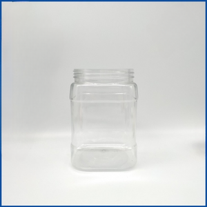 Cosmetic Storage <b>Plastic</b> Cap Candy Pavico Customer's Logo Acceptable Square Clear PET <b>Jar</b> 990ml 89mm 46g Canned Food Snack - Product Image 4