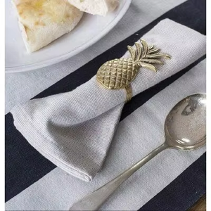 Brass Pineapple Napkin <b>Ring</b> 4.5cm Width Vintage Table Decor Party Accessory - Product Image 3