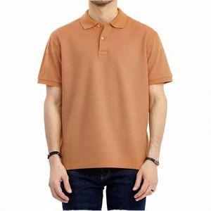 Camisa informal extragrande para hombre, 100% algodón, camisa polo de manga corta para hombre, camiseta de algodón de color sólido, camisa polo de corte regular - Product Image 1