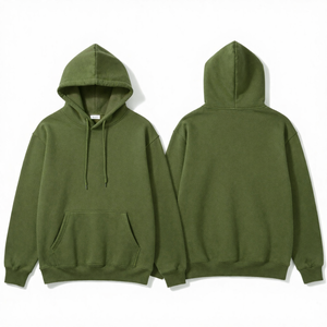 Sweat à capuche doublé brodé uni pour homme, automne-hiver, 100% coton polyester, haute qualité, logo personnalisé, pull-over écologique - Product Image 5