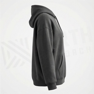 เสื้อฮู้ดดี้ผ้าฝ้ายแท้ทรงโอเวอร์ไซส์ ไหล่ตก สไตล์สตรีทแวร์ แขนยาว น้ำหนักเบา รับสกรีนโลโก้ OEM - Product Image 3