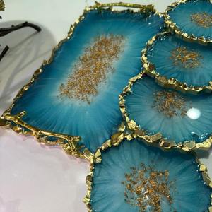 Elegant <b>Epoxy</b> Resin Tray for <b>Coffee</b> <b>Table</b> Vanity Serving Tableware Beverages Snacks Drinks Jewelry Decorative Display Reusable - Product Image 6