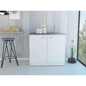 Lavello e Mobiletto da Cucina Bianco Rettangolare a 2 Ante - Product Image 1