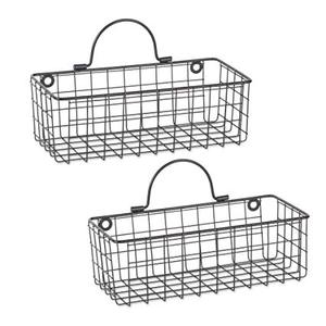 Minimalist Iron Wall Hanging Basket Offering Multi Purpose <b>Storage</b> for Bathroom Bedroom and Office Organization - Product Image 2