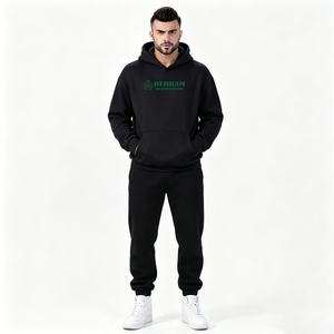 Conjunto Deportivo Informal para Hombre, Sudadera con Capucha de Felpa 100% Algodón, Pantalones Deportivos con Puños, Transpirable, Corte Regular para Gimnasio - Product Image 3