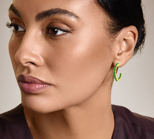 <b>Hoops</b> earrings Diamond Earrings Gold And <b>Silver</b> Earrings Lab Grown Diamond Earrings Fine Jewelry for Women - Product Image 3