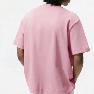 เสื้อยืดคอกลมโอเวอร์ไซส์ ผ้าคอตตอนหนา 400gsm ดีไซน์เรียบง่าย โลโก้ด้านหน้า ผ้ากันยับ แห้งเร็ว ทรงหลวม - Product Image 2