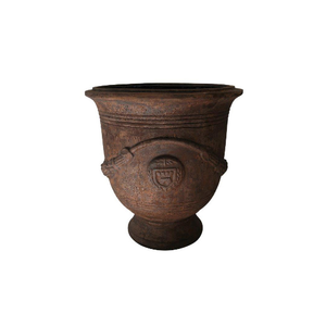 Urne de jardin en fibre de verre, patine antique, écologique, légère, décorative, pot à fleurs avec trou de drainage, couleur et logo personnalisés - Product Image 1