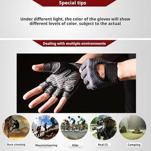 Gants de sport en vinyle respirants et légers à demi-doigts pour hommes - Emballage personnalisable pour la musculation - Product Image 6