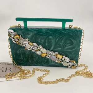 Pochette en résine artisanale pour femme, idéale pour mariages, fêtes et événements de célébrités - Product Image 1