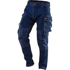 Pantalones de Trabajo de Mezclilla Azul, Pantalones Cargo con Múltiples Bolsillos, Pantalones Largos para Trabajos al Aire Libre - Product Image 1