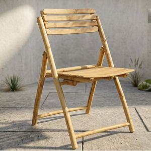 Eco Friendly Foldable Bamboo <b>Chair</b> with Removable Cushion for Outdoor Garden Balcony Furniture - Product Image 1
