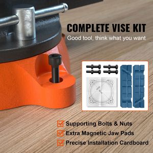 Morsa da banco in ghisa sferoidale da 6,5 pollici con base girevole a 360 gradi e ganasce a doppio movimento - Product Image 3
