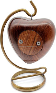 Handcrafted Wooden Heart Shaped Urn <b>Keepsake</b> Cremation <b>for</b> Human Pet <b>Ashes</b> Perfect <b>for</b> Adults & Infants with Brass Stand - Product Image 3